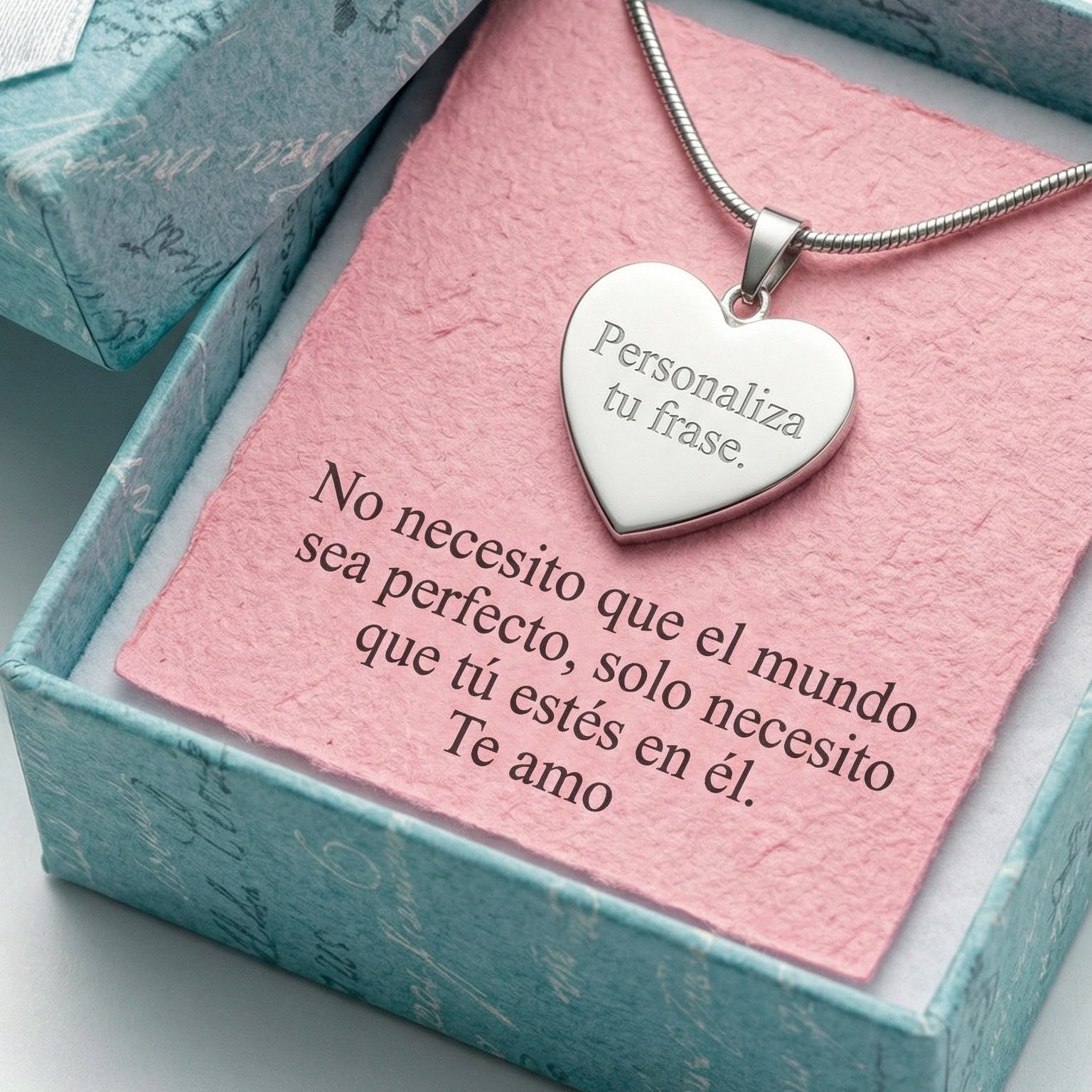 Collar "Historia de Amor" Personalizable + Tarjeta de Regalo + caja de regalo (Edición San Valentín)